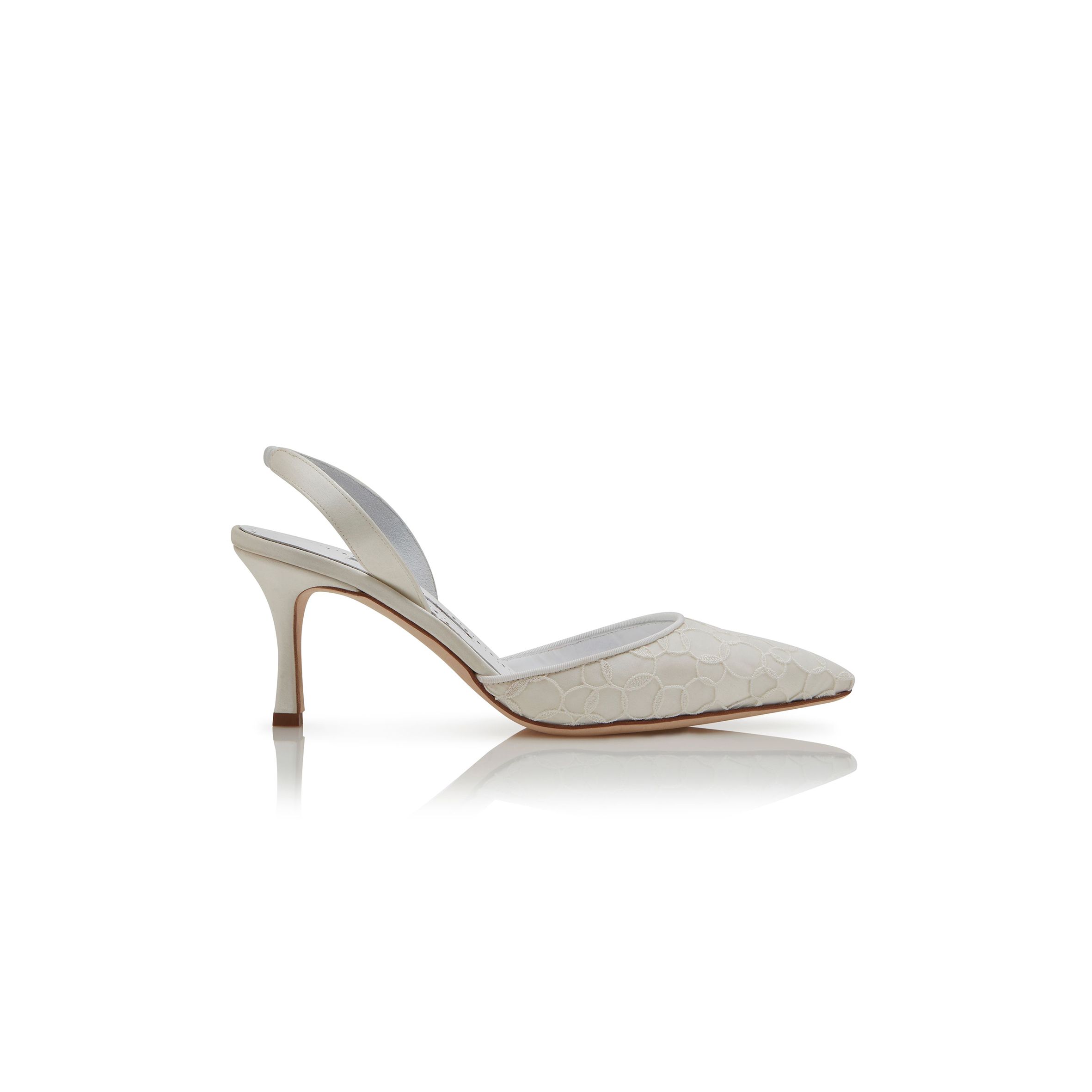 man010 B1ahn*k carolyne 70 cream satin slingback pumps 324-2844-0011